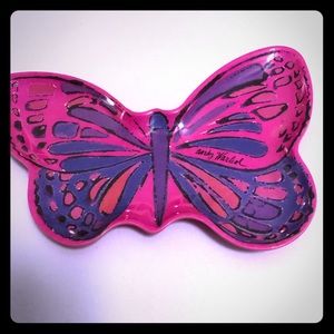 🎨Vintage Pink Butterfly Jewelry Trinket Tray